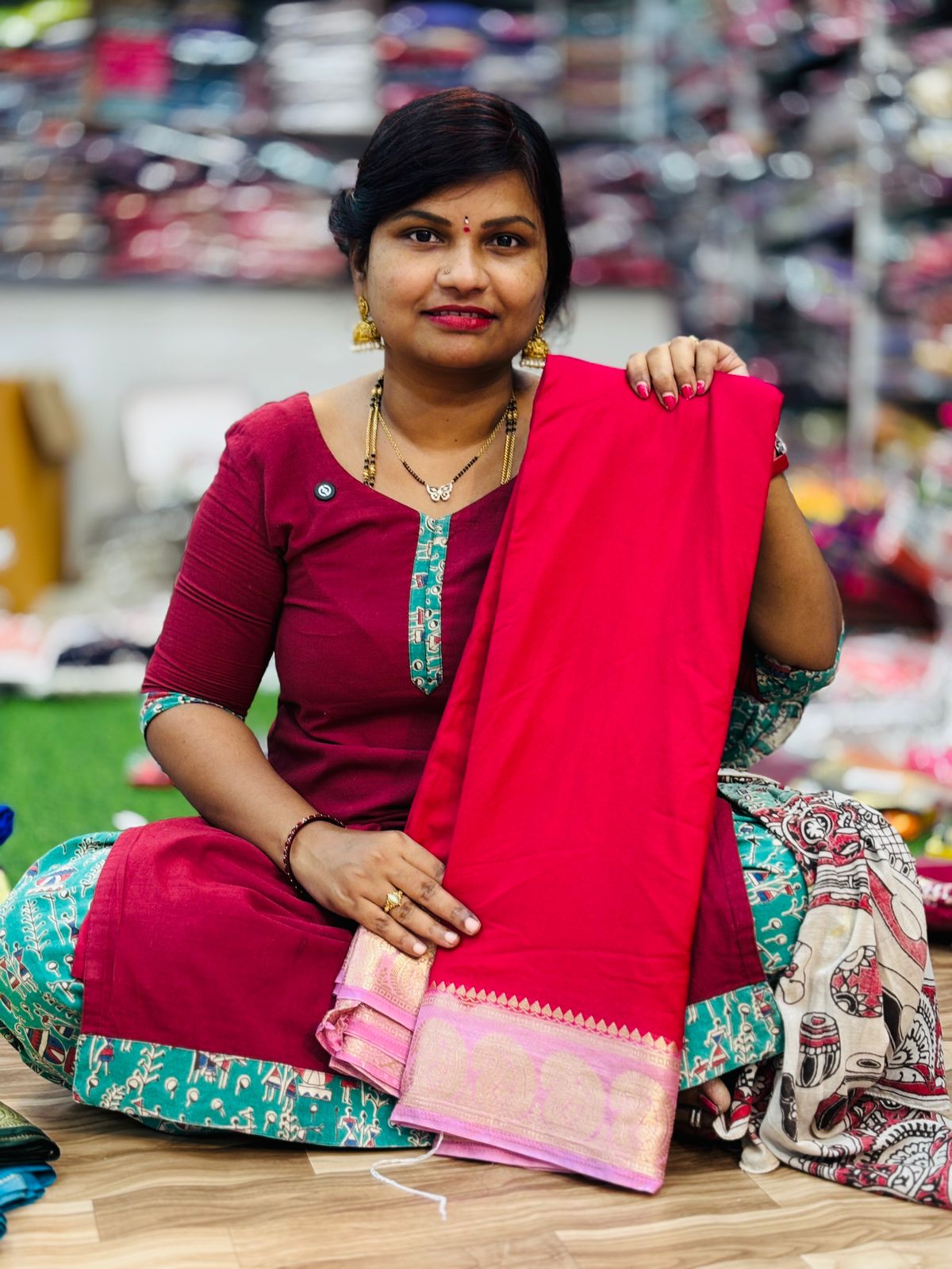 Semi Mysore Crepe Sarees