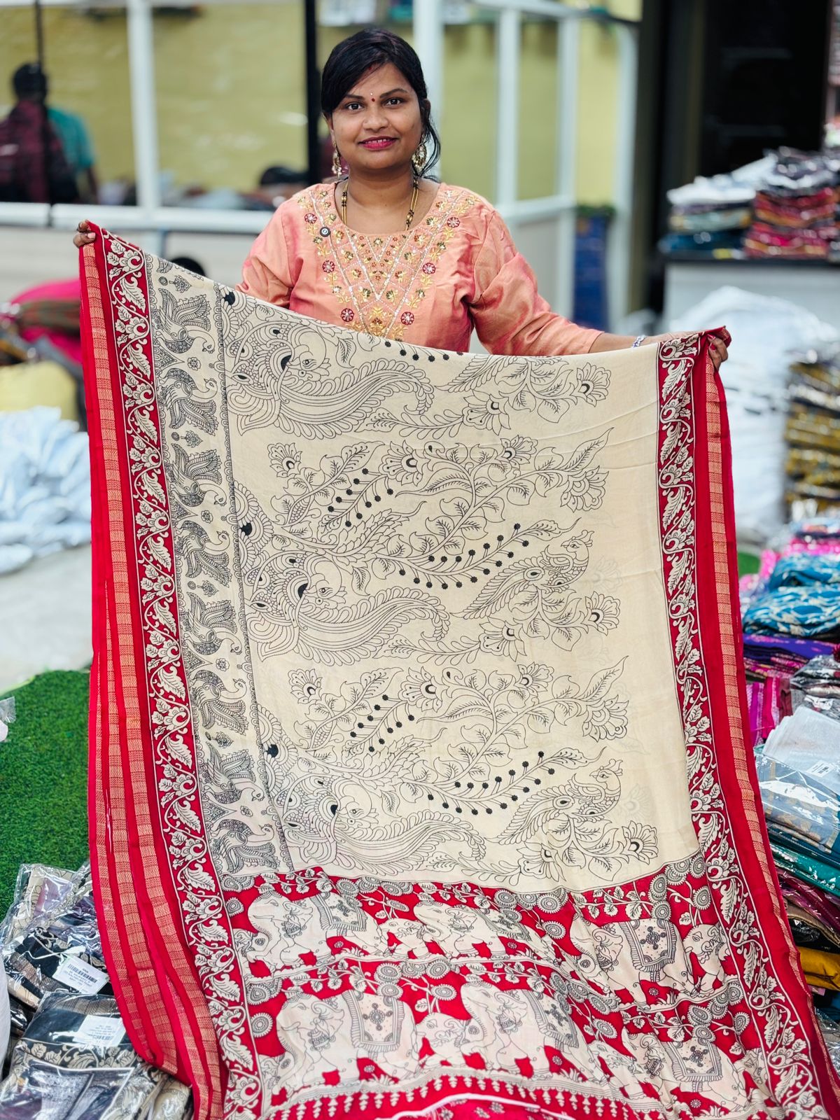 Rashmika inspired Kalamkari Sarees
