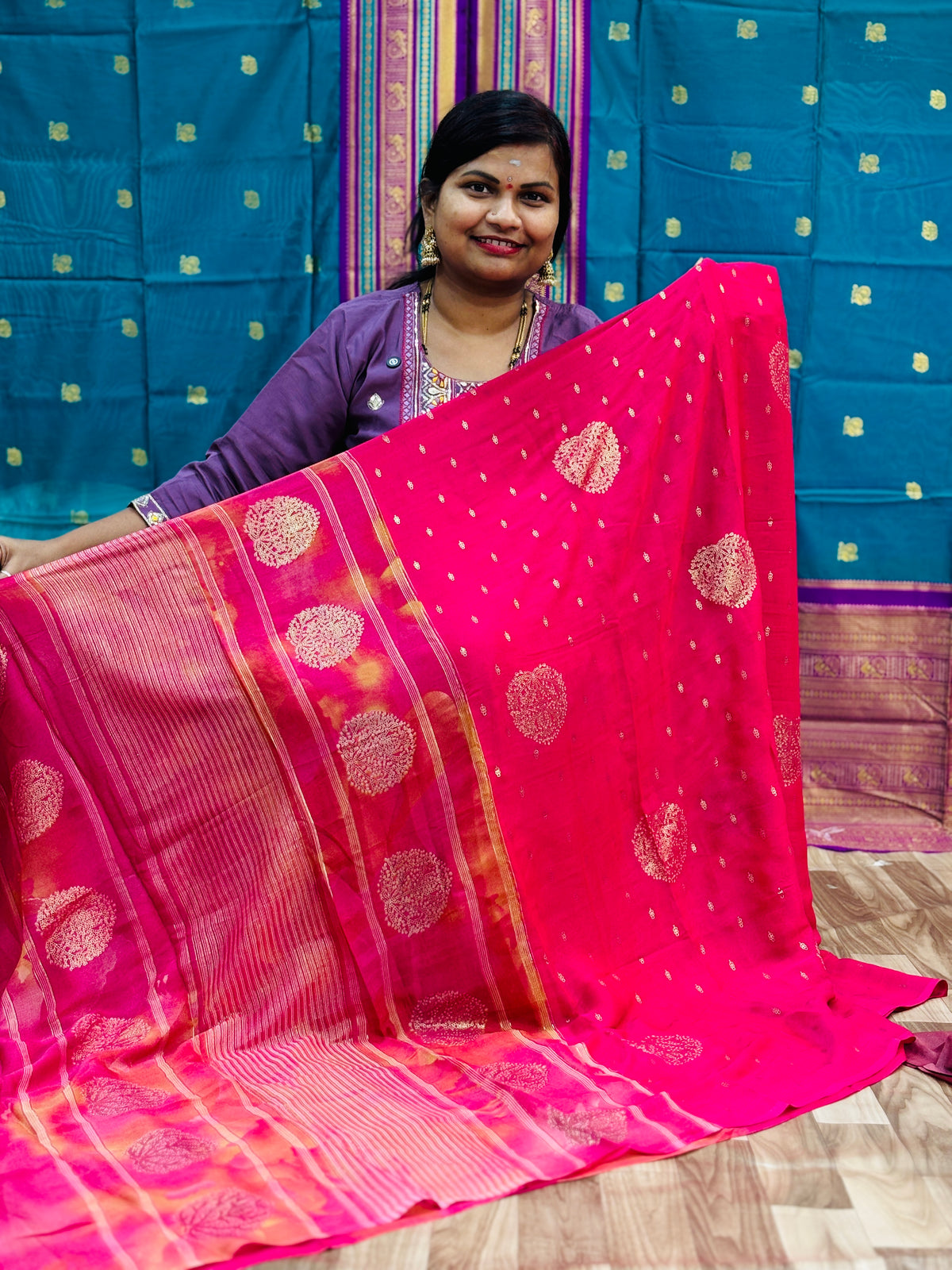 Azrak Multi Chiffon Sarees