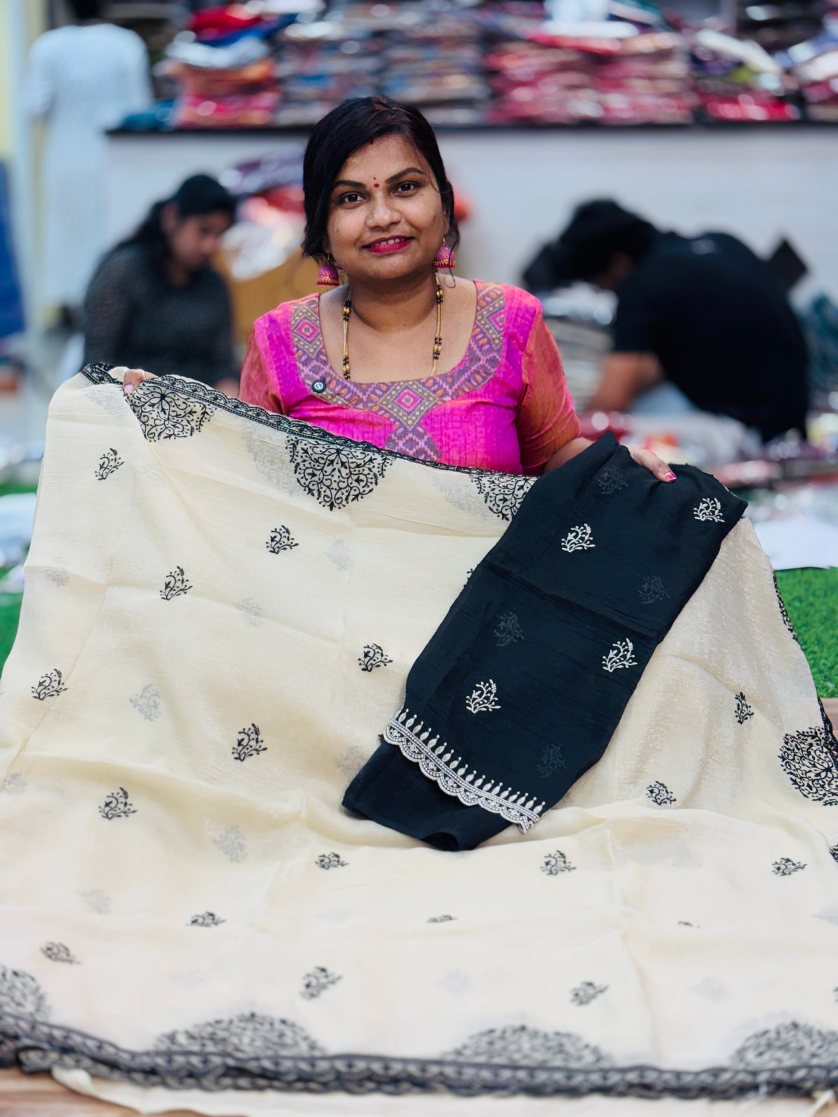 Space Glossy Tissue Sarees