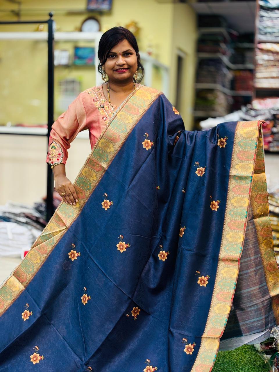 Tusser Sico Border Sarees