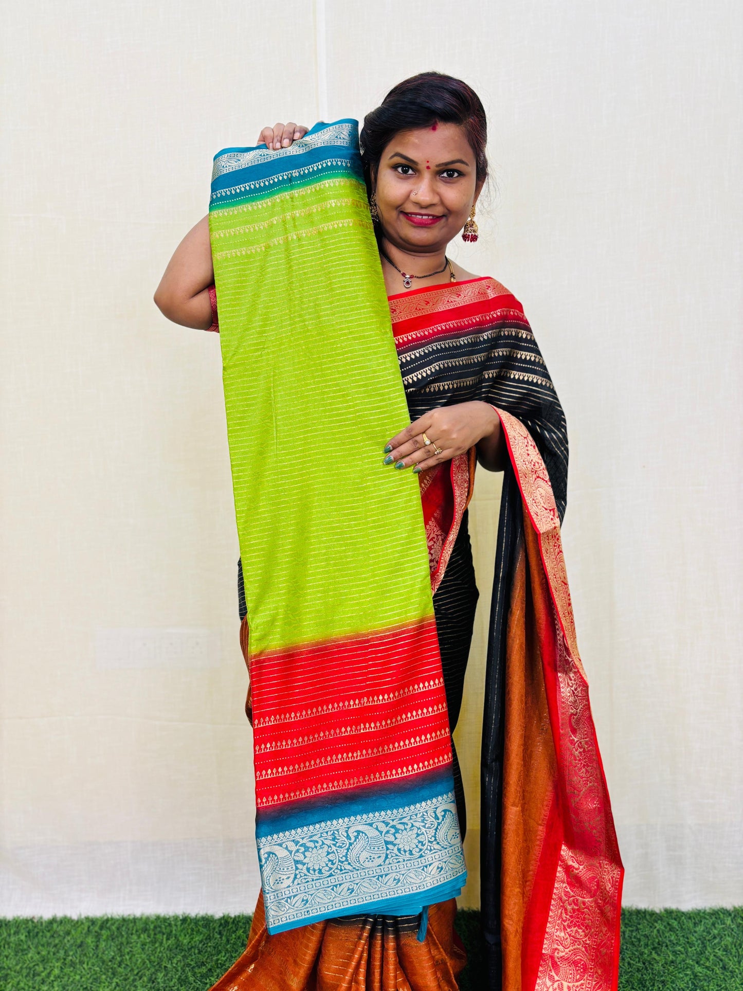 Semi Mysore Multi Crepe Sarees