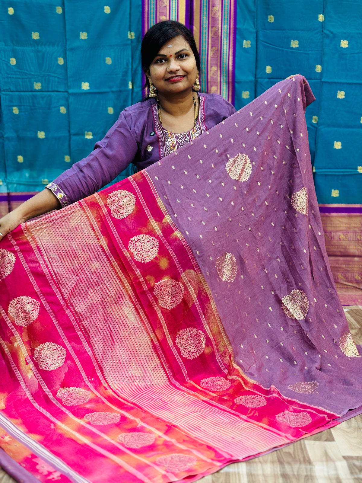 Azrak Multi Chiffon Sarees