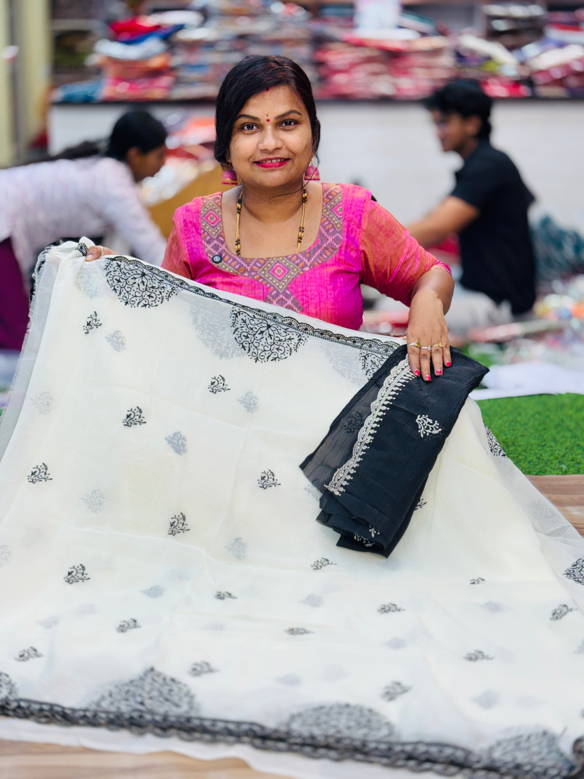 Space Glossy Tissue Sarees