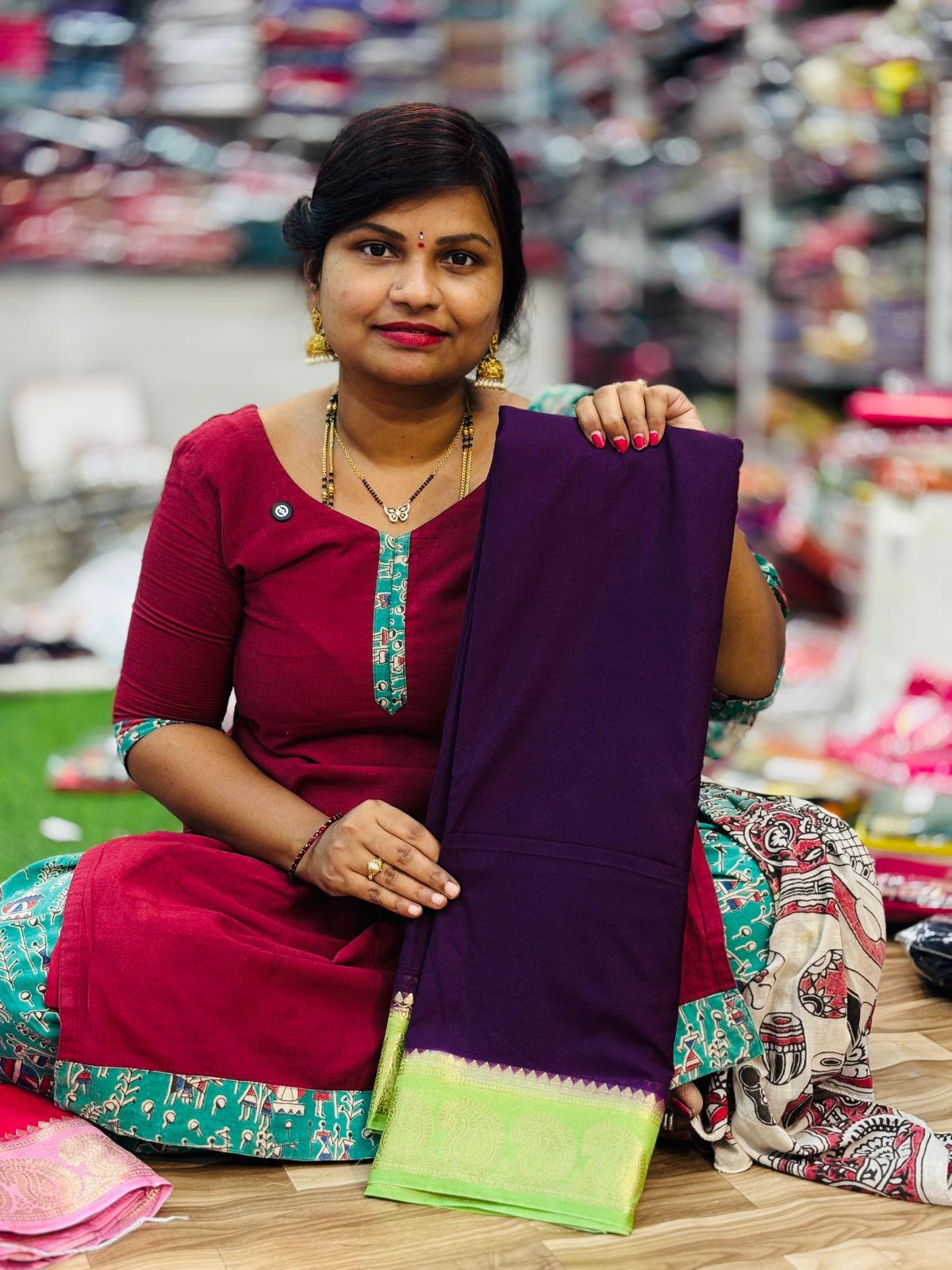 Semi Mysore Crepe Sarees