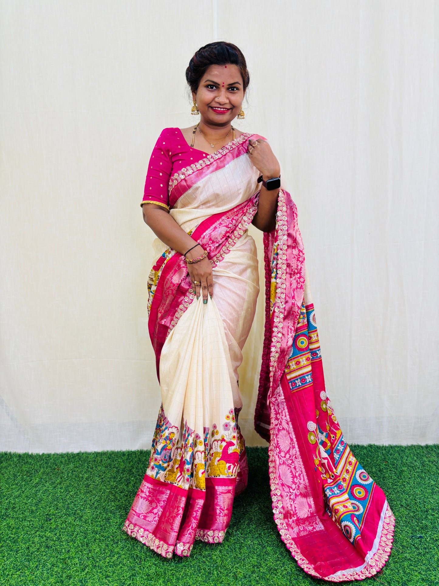 Mangalagiri Sacloop Borders Saree