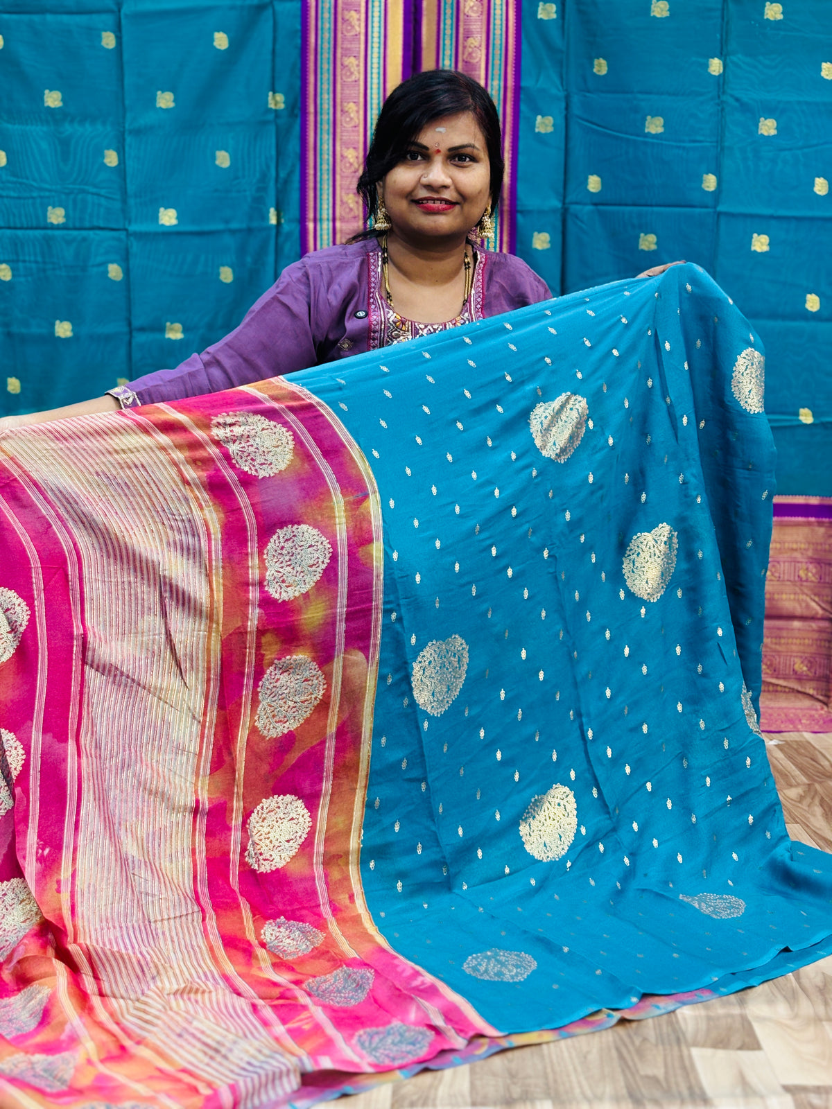 Azrak Multi Chiffon Sarees