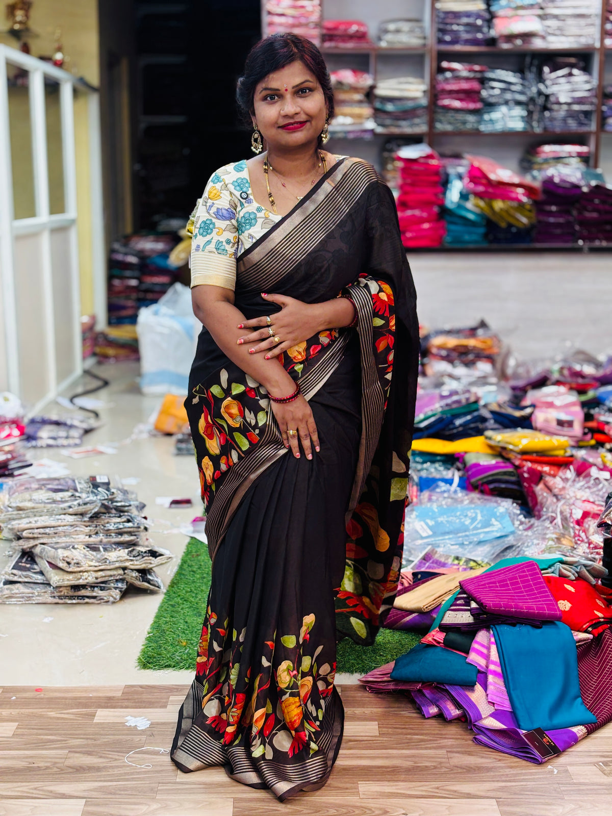 Mangalagiri Kalamkari Saree