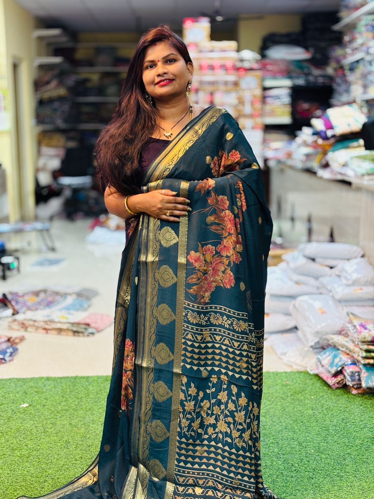 Crepe Silk Sarees ( unstitched )