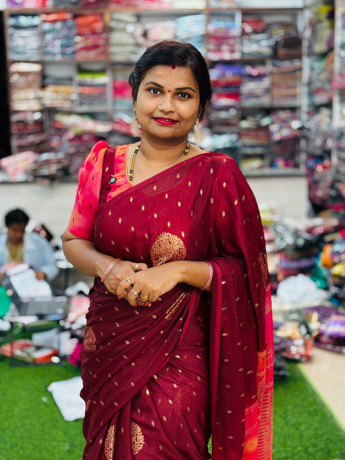 Azrak Multi Chiffon Sarees