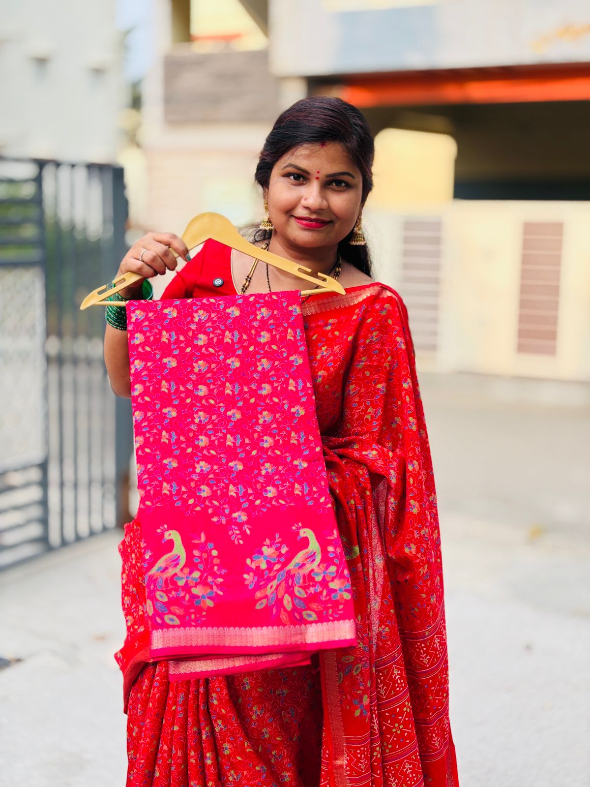 Metallic Georgette Saree