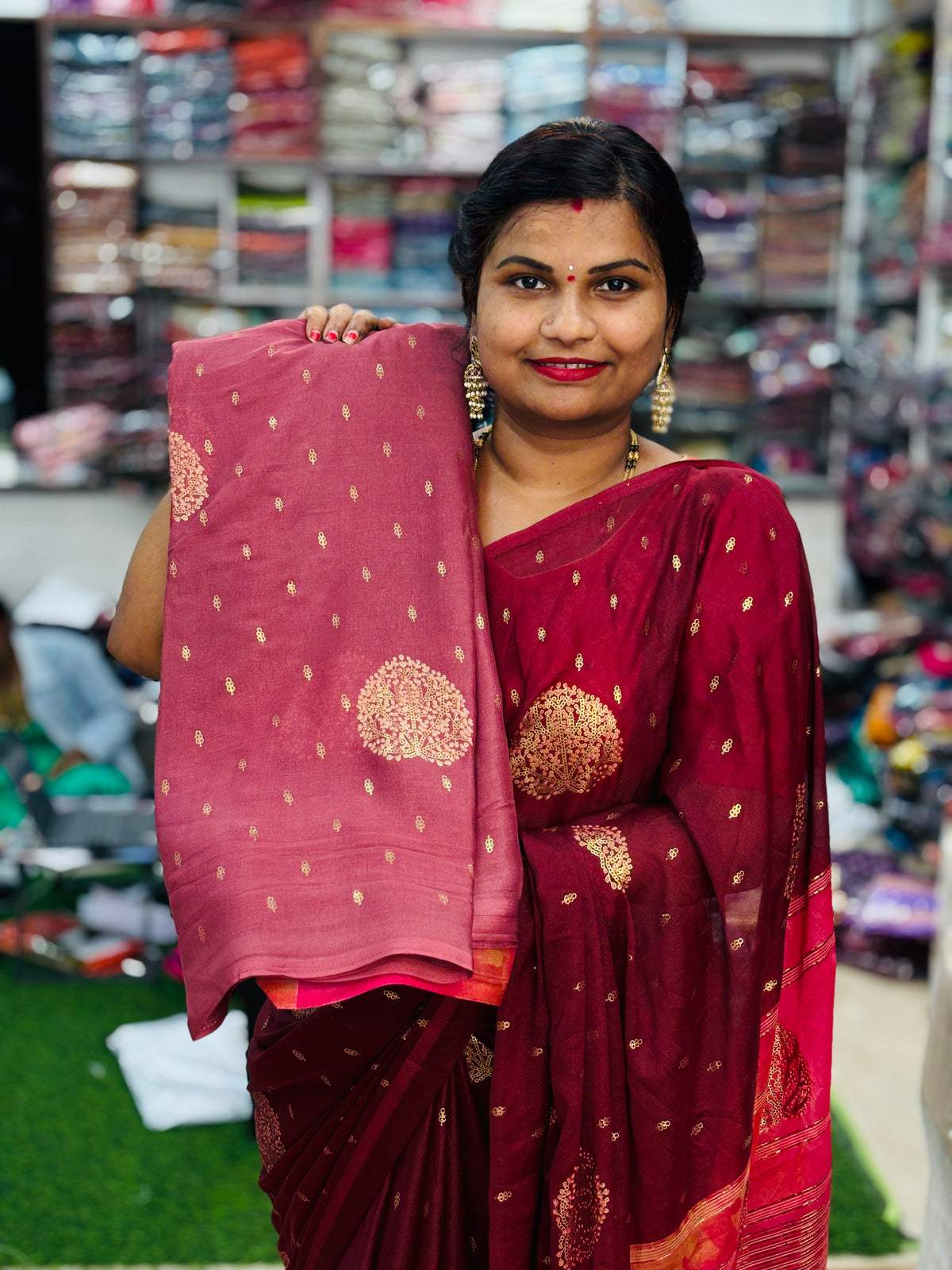 Azrak Multi Chiffon Sarees