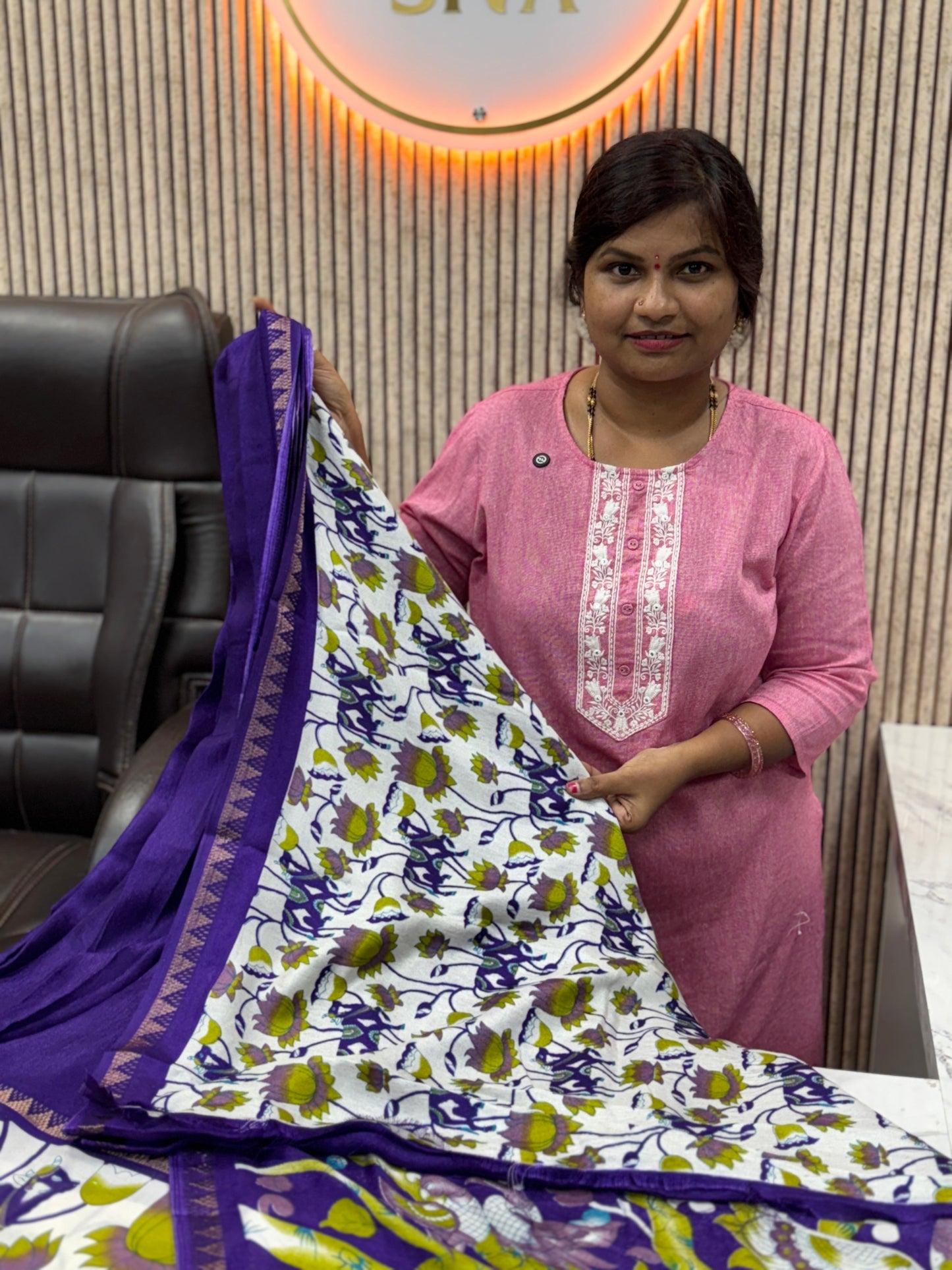Pichwai Mashmellow Mangalagiri sarees