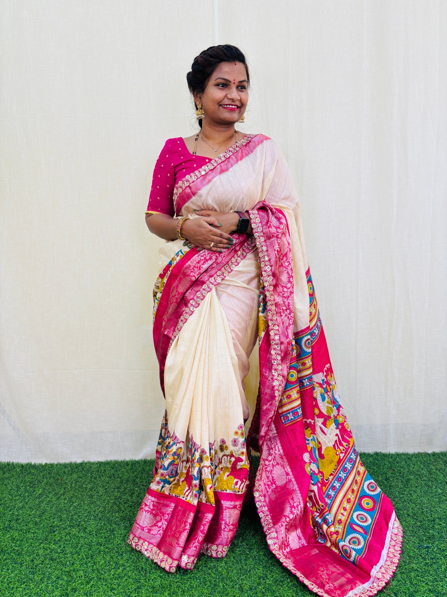 Mangalagiri Sacloop Borders Saree