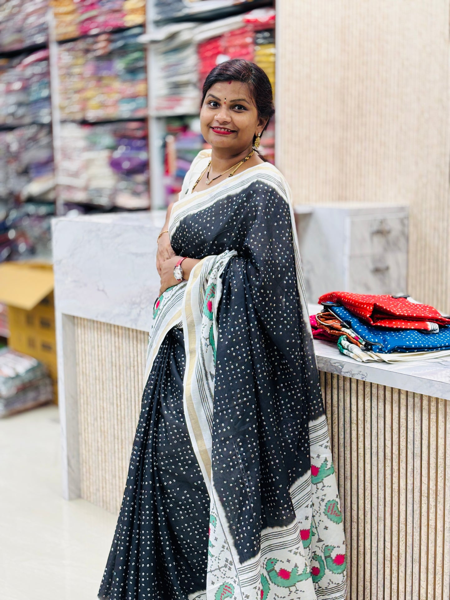 Pochampally Bandini Malai silk
Pochampally borders