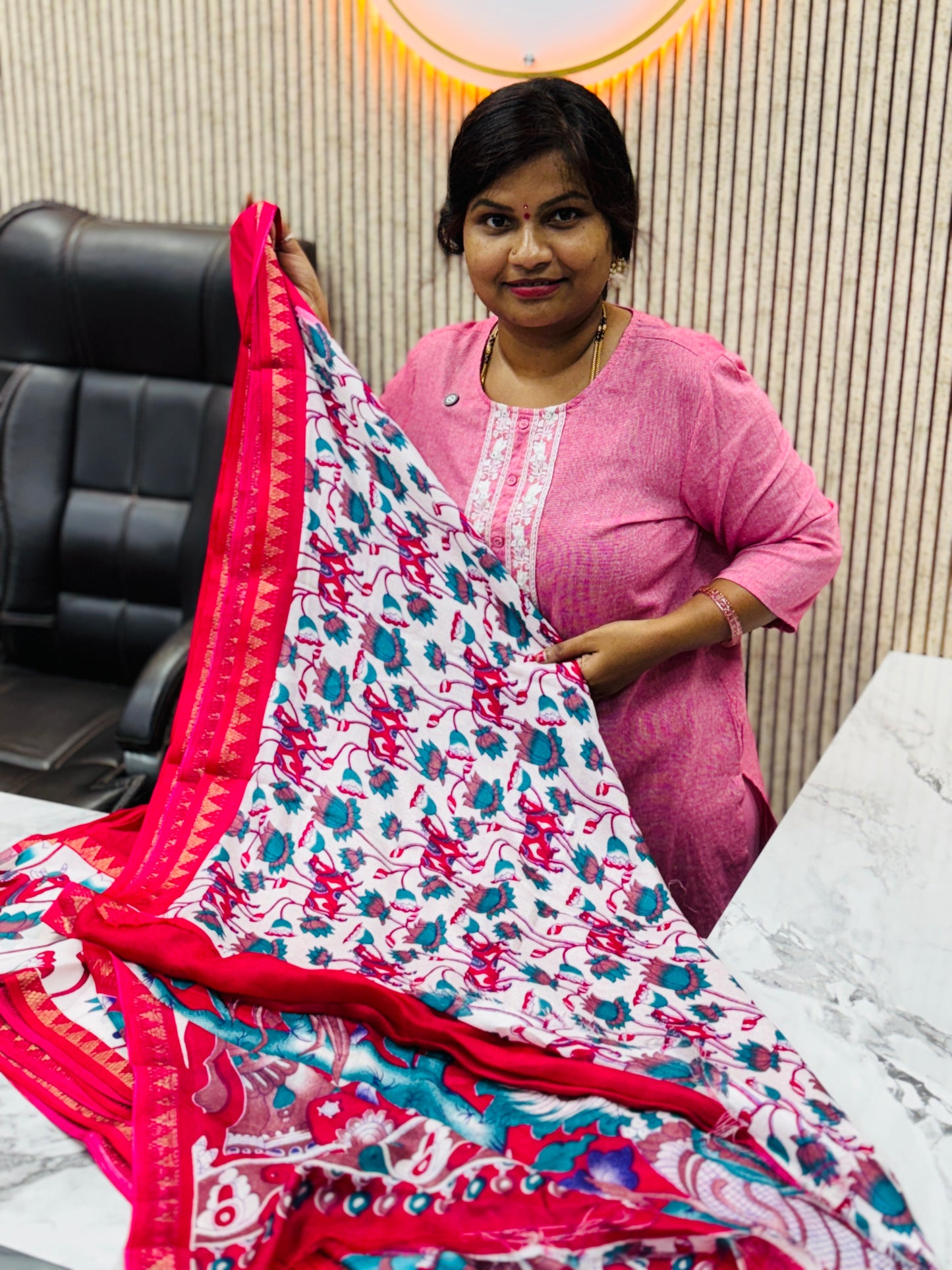 Pichwai Mashmellow Mangalagiri Sarees