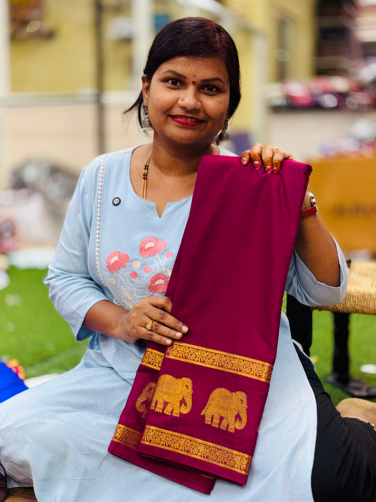 Semi Mysore Crepe Sarees