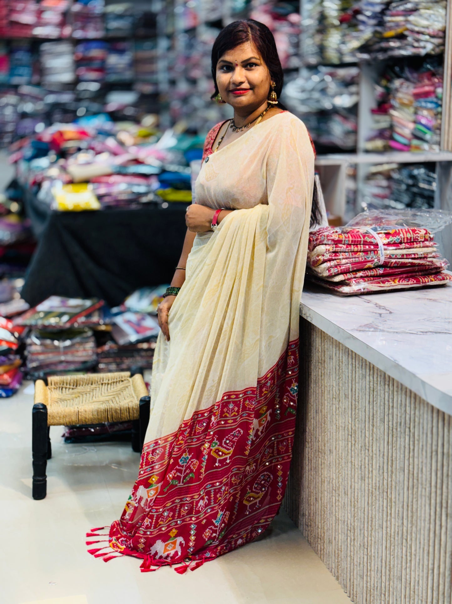 Kalamkari Crepe Azrak Sarees