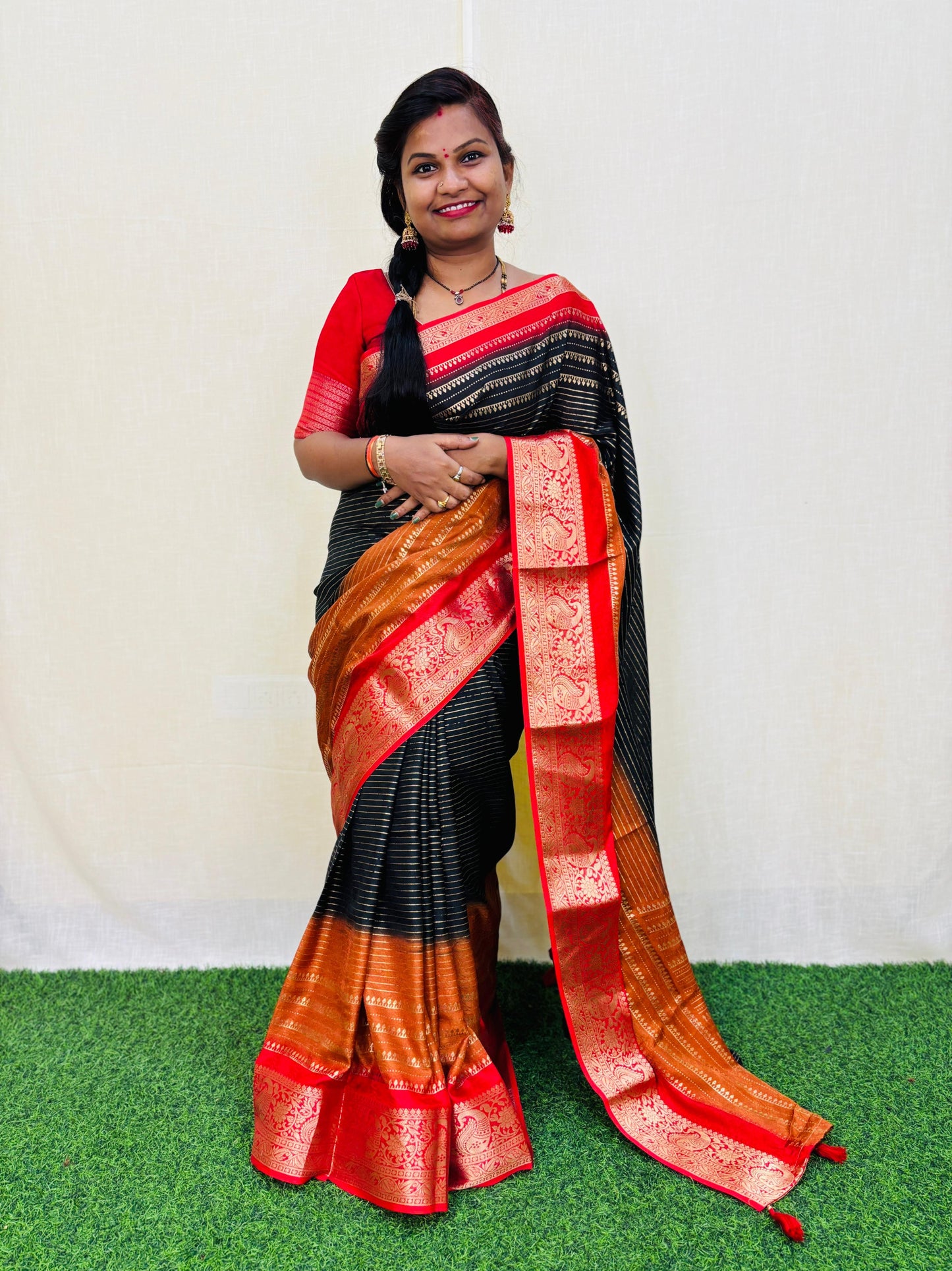 Semi Mysore Multi Crepe Sarees