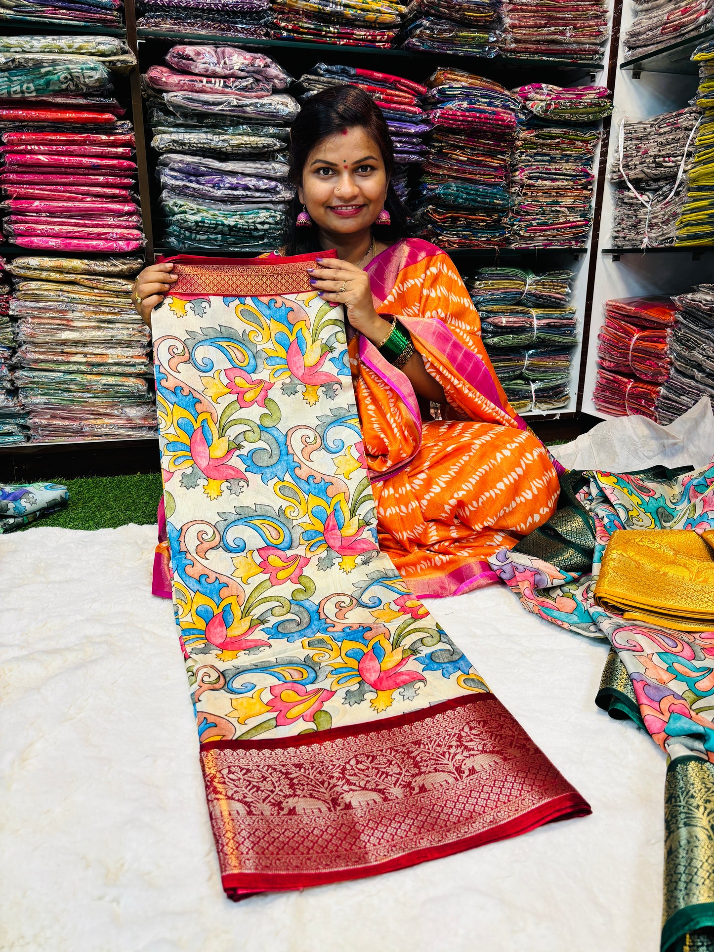 Kalamkari Kanchi Weaving
