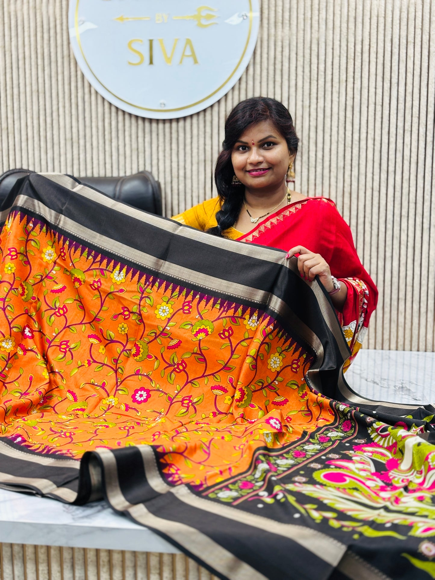 Kalamkari Gadwal Borders Sarees