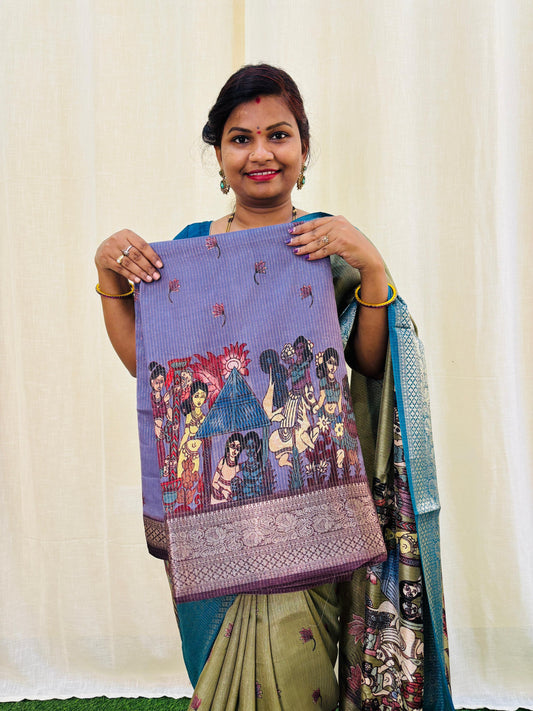 Dola Crepe Silk With Madhubani Prints