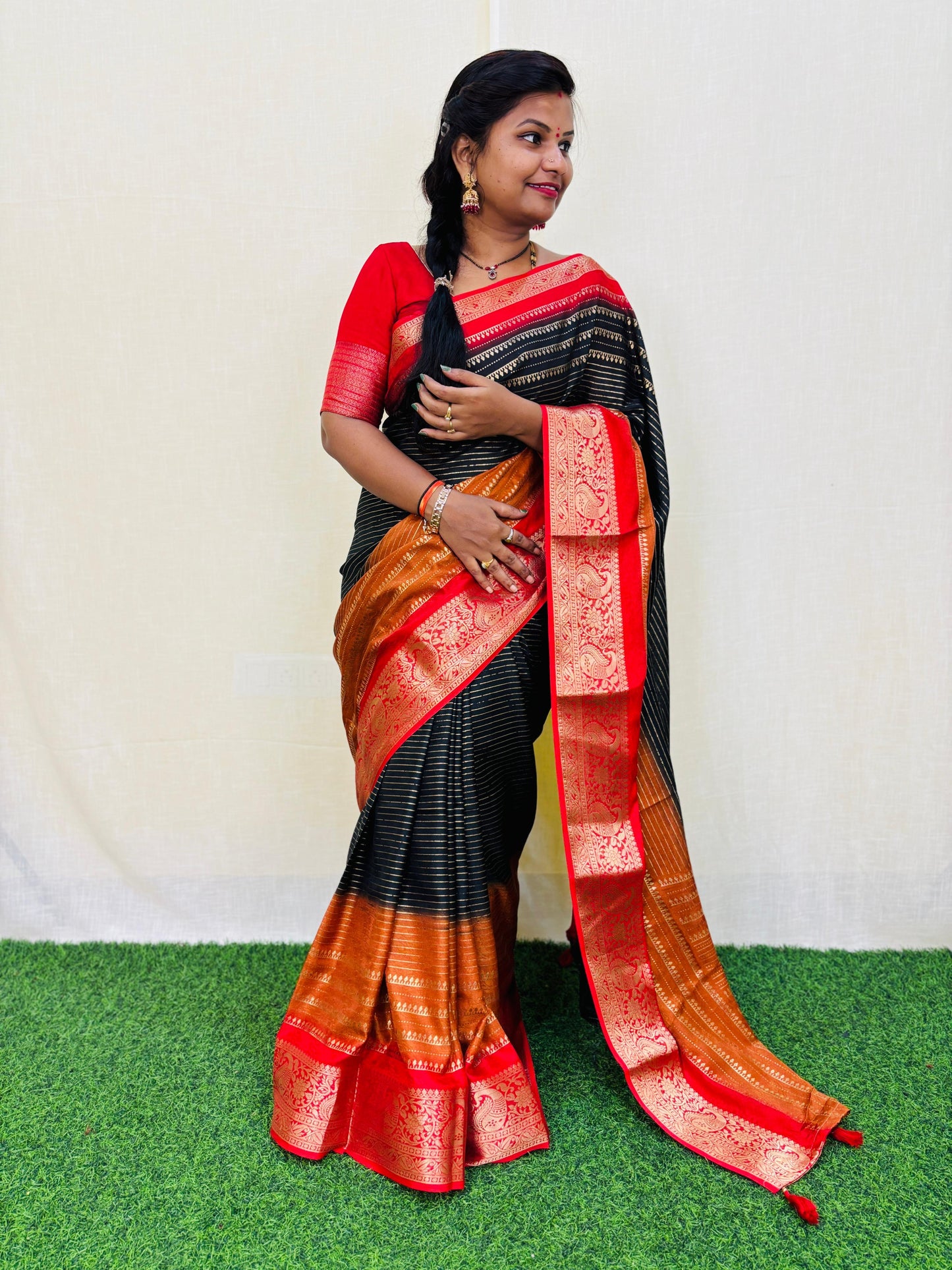 Semi Mysore Multi Crepe Sarees