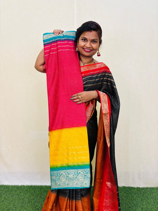 Semi Mysore Multi Crepe Sarees