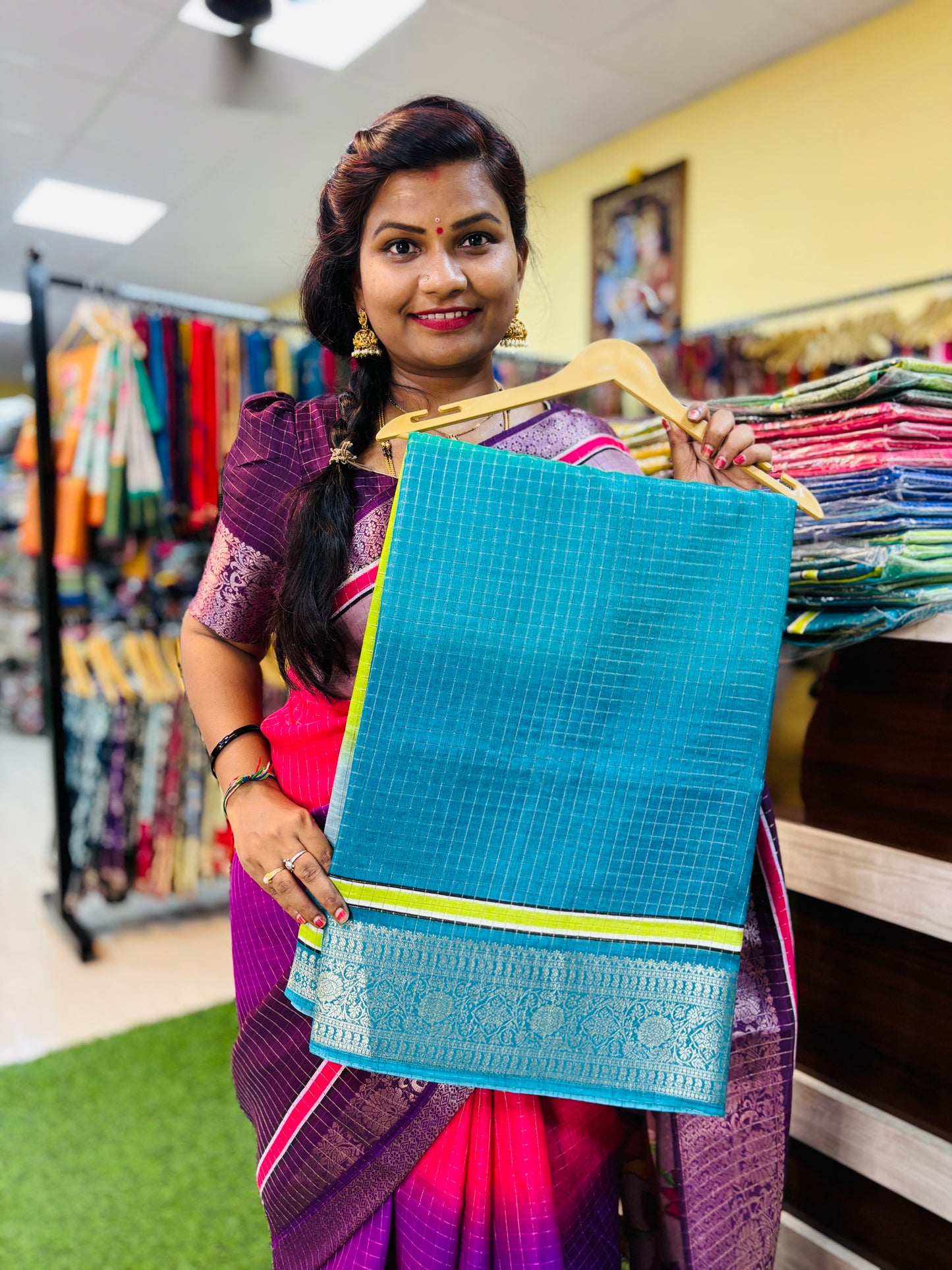 Multi Colour Dola Crepe silk