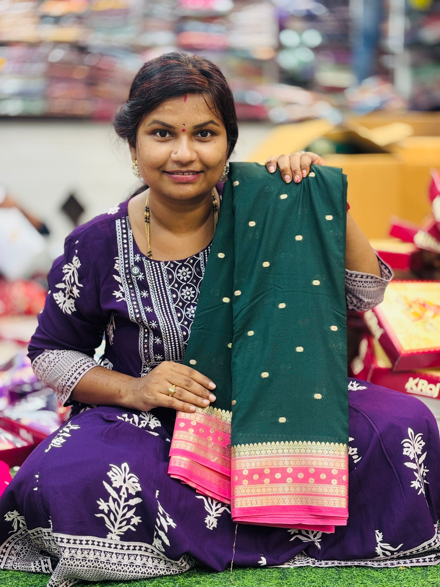 Semi Mysore Crepe Sarees