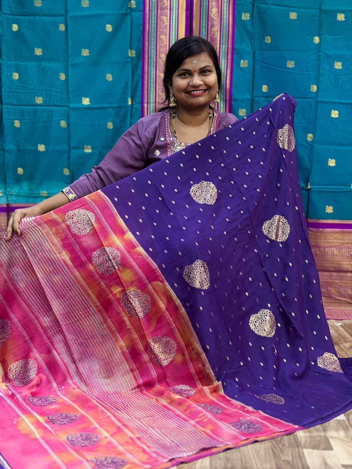 Azrak Multi Chiffon Sarees