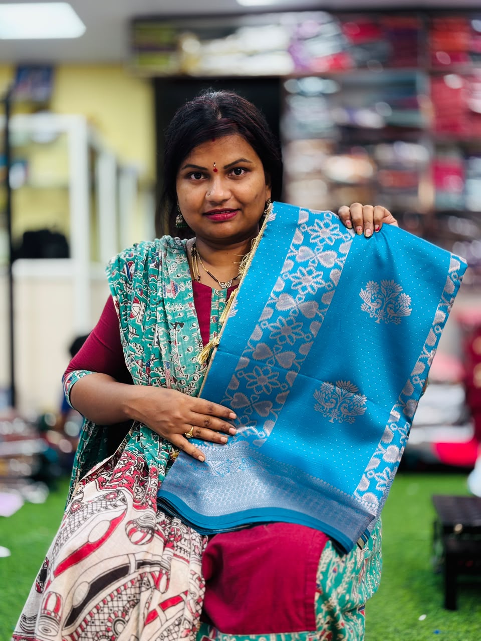 Budget Pattu Sarees-rama blue