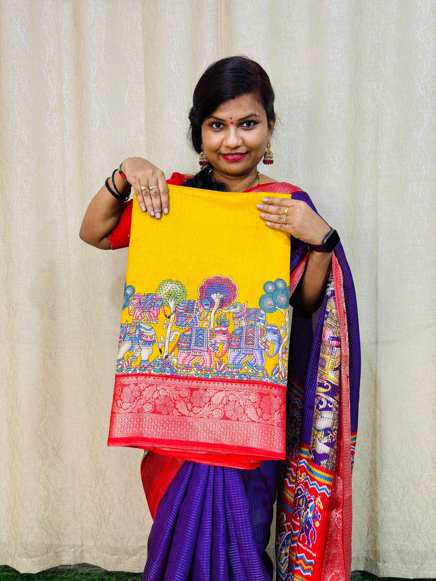 అంబారీ థీమ్ క్రేప్ సిల్క్