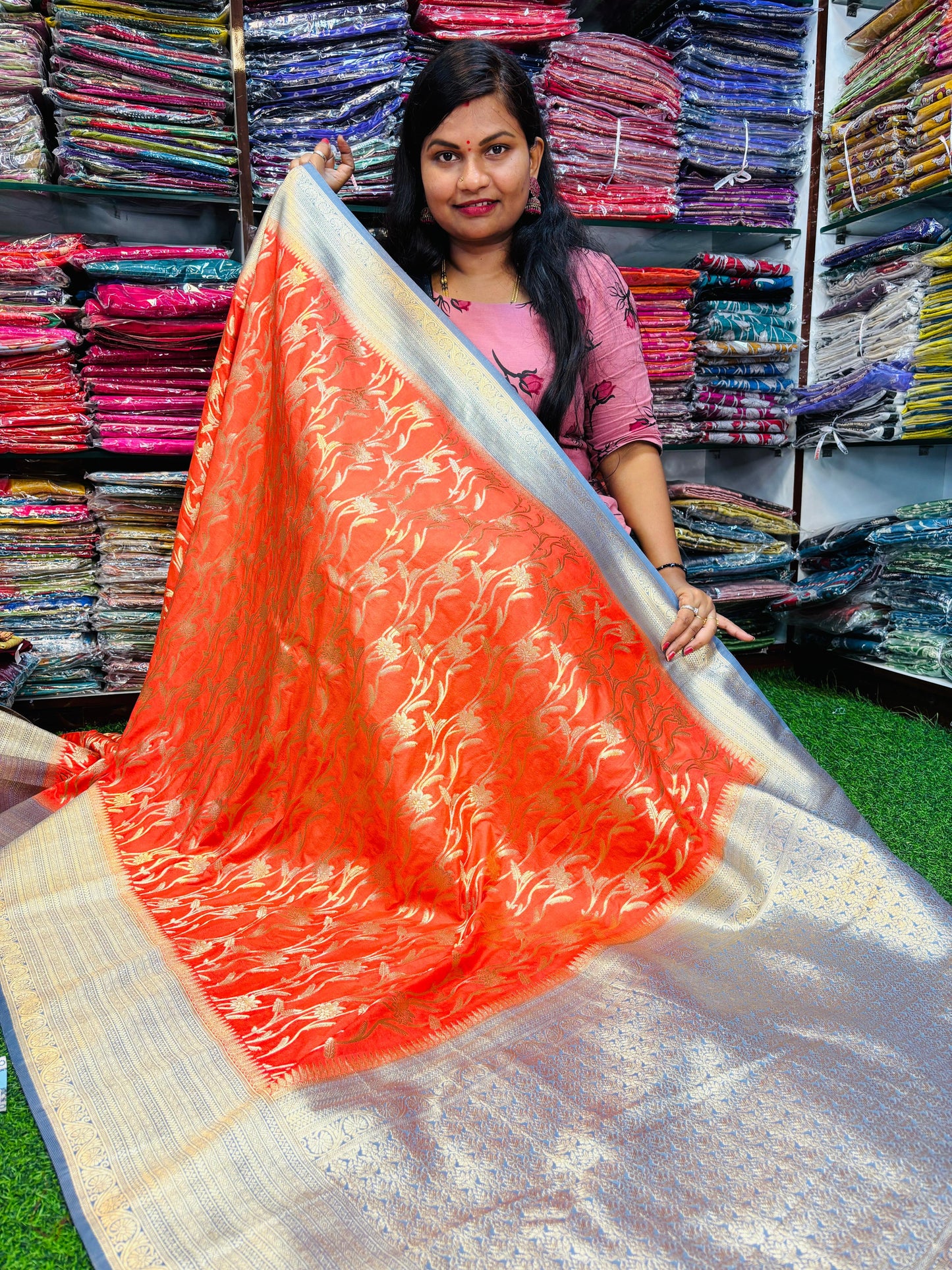 Semi georgette Pattu weavings