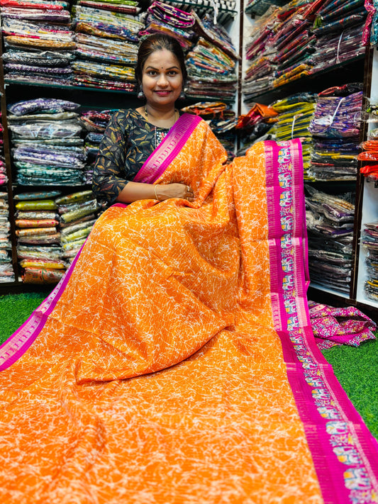 Kanchi Silk with Elephant border