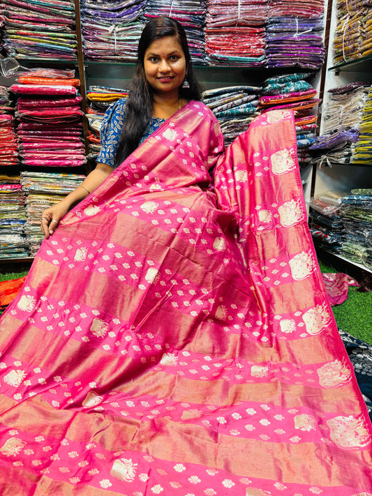 Viscouse Georgette Sarees with Kamadhenu weavings