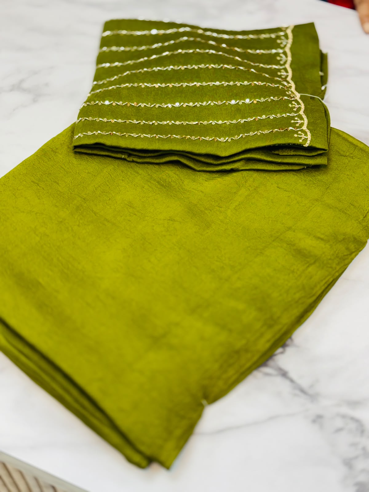 Plain Space Designer Sarees