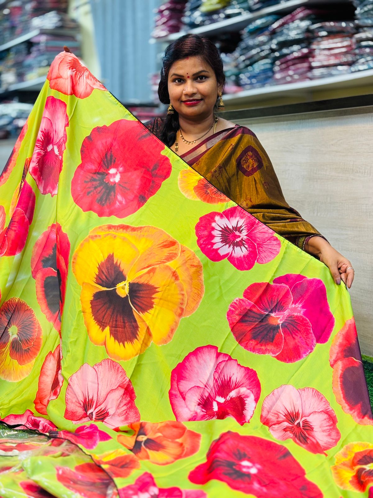 Satin Silk Sarees ( unstitched )