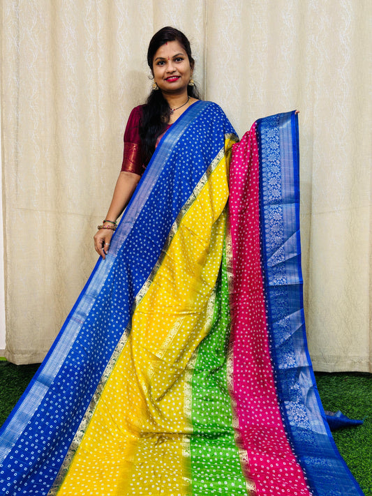 బహుళ వర్ణ డోలా క్రేప్ సిల్క్