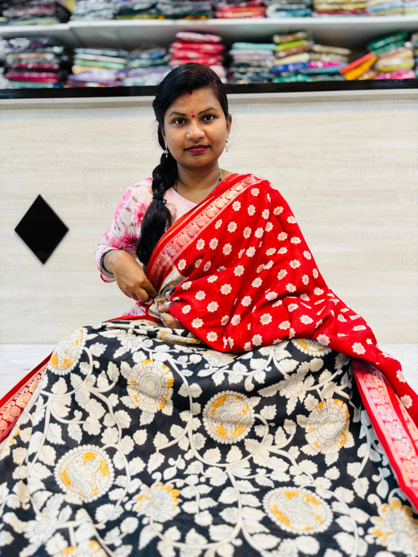 Kalamkari Maheswari silk