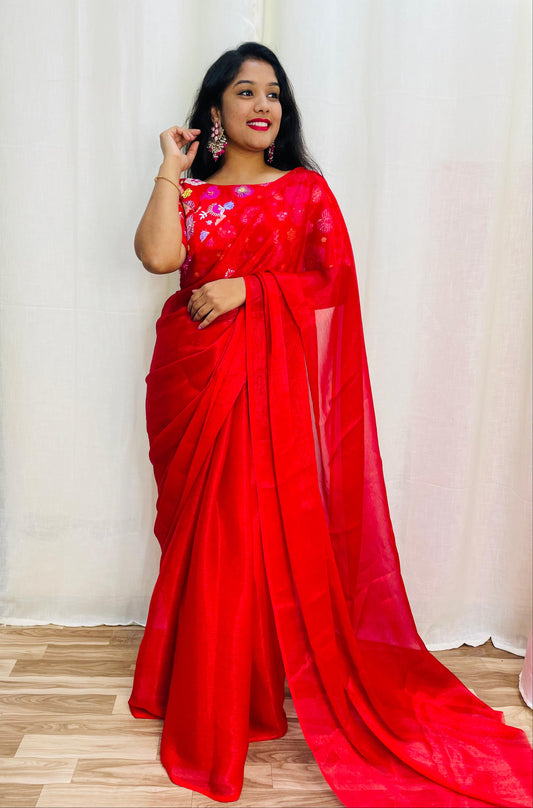 చీర కట్టుకోవడానికి డిజైనర్ రెడీ