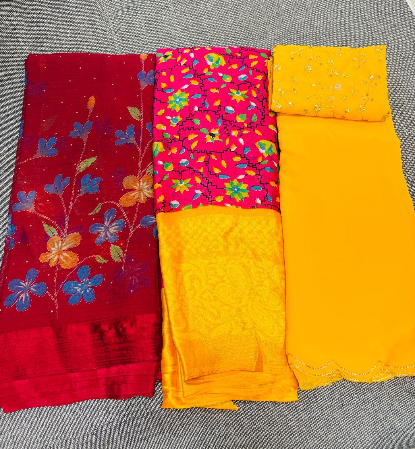 పెట్టుబడి చీరలు
1+1+1 Buy 2 get 1 free