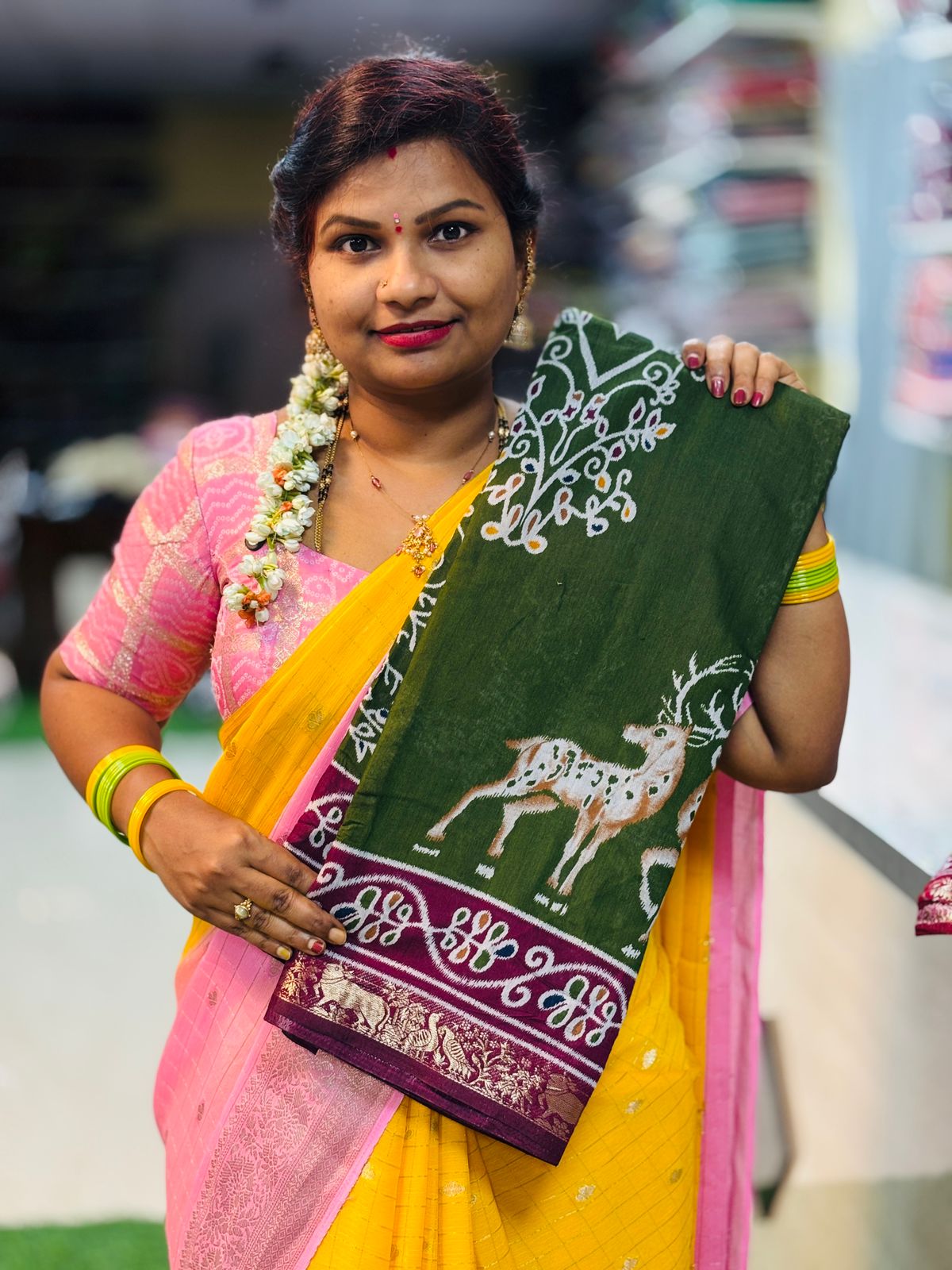 Maheswari Silk with Small Borders