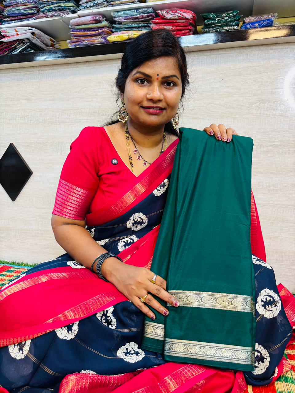 Semi Mysore crepe gap borders