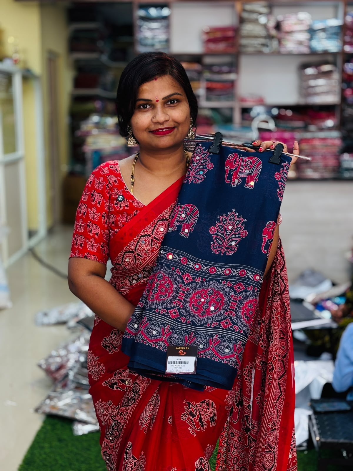 Azrak Elephants Sarees