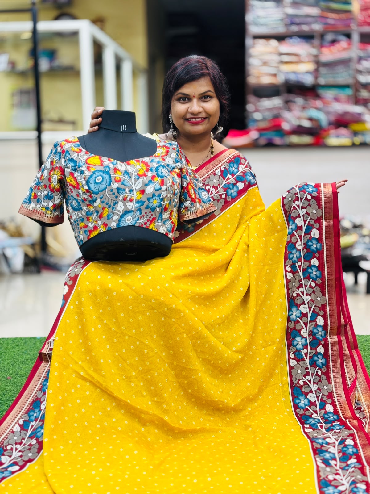 Kalamkari Chiffon Georgette saree