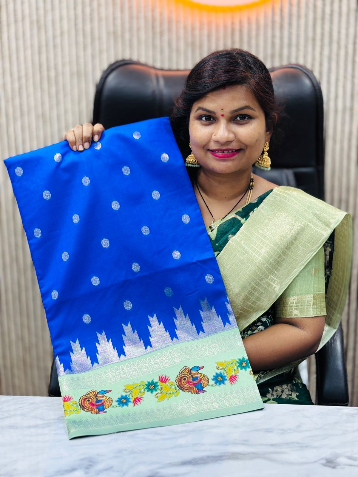 Semi Gadwal with Thanjore Stickering