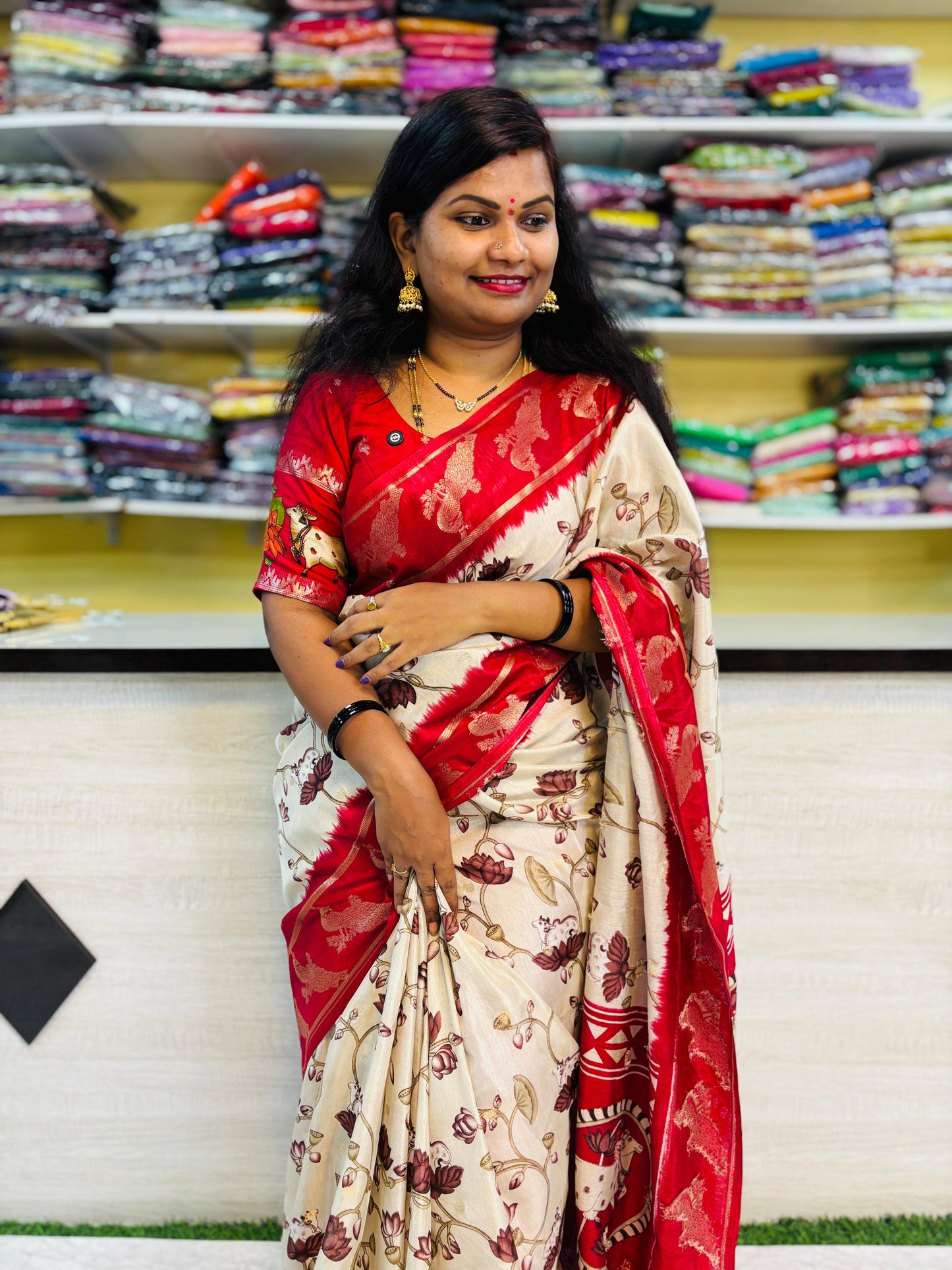 Pastel Pichwai peacock Borders 
Price-780/-