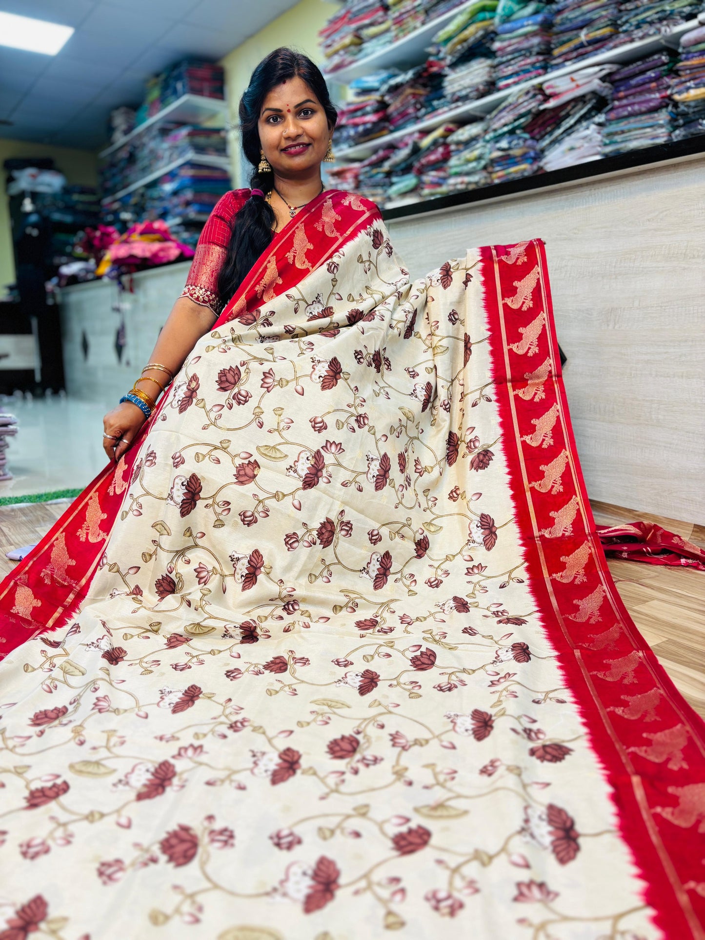 Pastel Pichwai peacock Borders 
Price-780/-