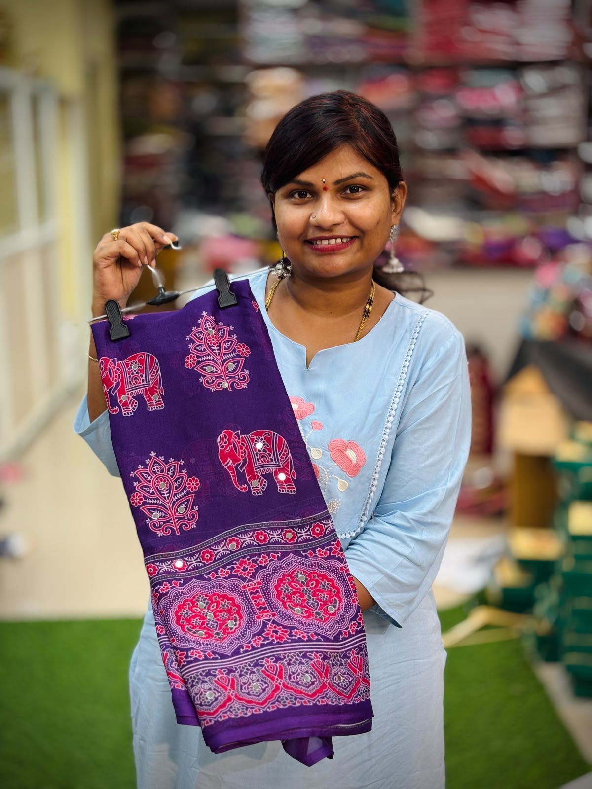 Azrak Elephants Sarees